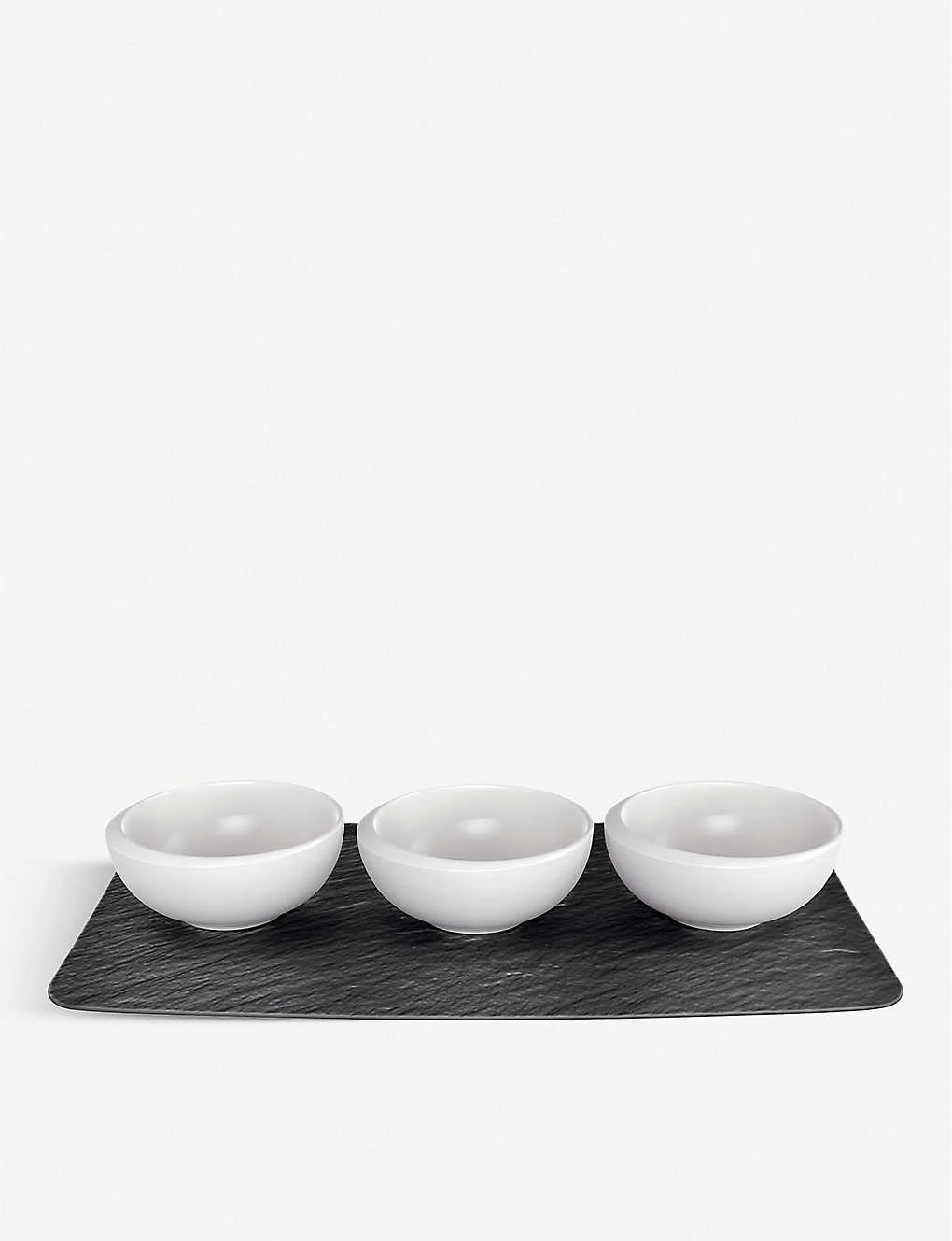 VILLEROY & BOCH NewMoon Porcelain Dip Bowl And Platter Set Of Four 1 VILLEROY & BOCH NewMoon Porcelain Dip Bowl And Platter Set Of Four