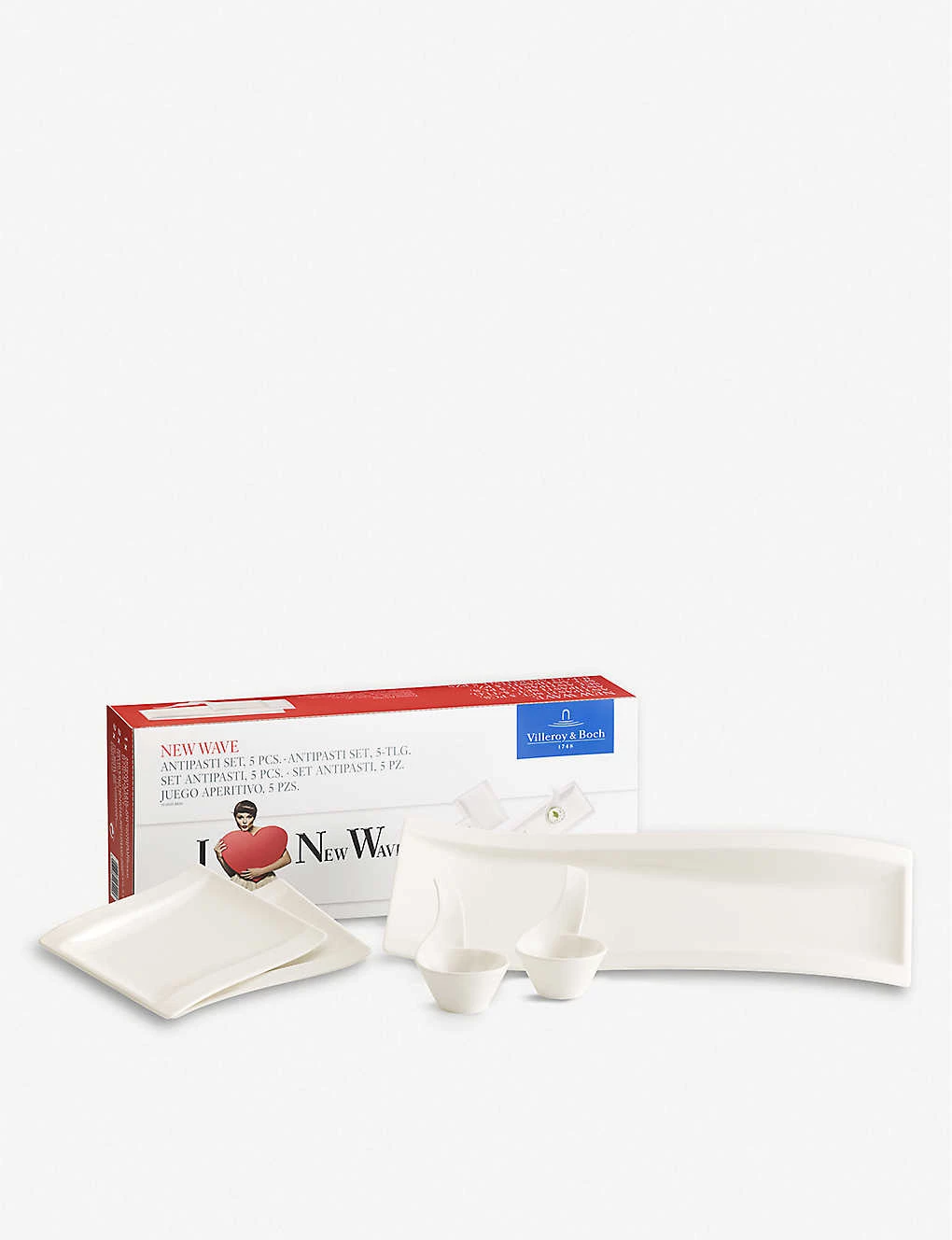 VILLEROY & BOCH NewWave Porcelain Antipasti Set Of Five White 2 VILLEROY & BOCH NewWave Porcelain Antipasti Set Of Five White - Image 2