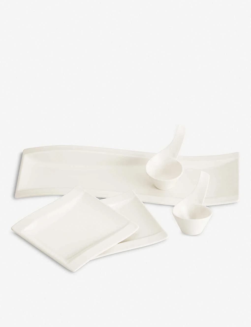 VILLEROY & BOCH NewWave Porcelain Antipasti Set Of Five White 3 VILLEROY & BOCH NewWave Porcelain Antipasti Set Of Five White - Image 3