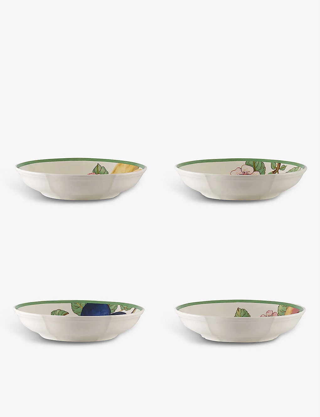VILLEROY & BOCH French Garden Modern Fruits Porcelain Flat Bowl Set Of Four 1 VILLEROY & BOCH French Garden Modern Fruits Porcelain Flat Bowl Set Of Four