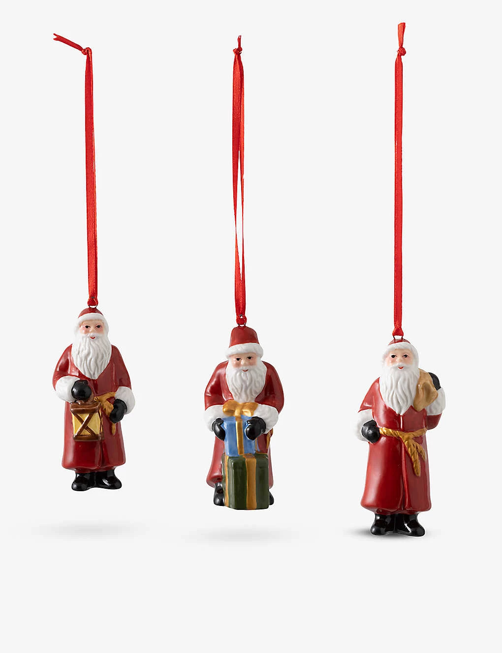 VILLEROY & BOCH Santa Claus Porcelain Tree Decorations Set Of Three 1 VILLEROY & BOCH Santa Claus Porcelain Tree Decorations Set Of Three